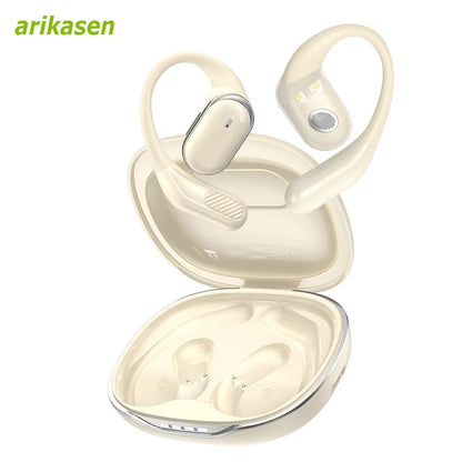 Bluetooth 5.4 Headphones Wireless Open Ear Earbuds 60 Hrs Playtime Dual Mic Clear Call Sports Air Conduction Headphones Earphone