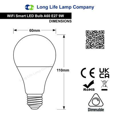 Wifi RGB Smart LED Light Bulb for Apps by Ios Android Amazon Alexa Google Home